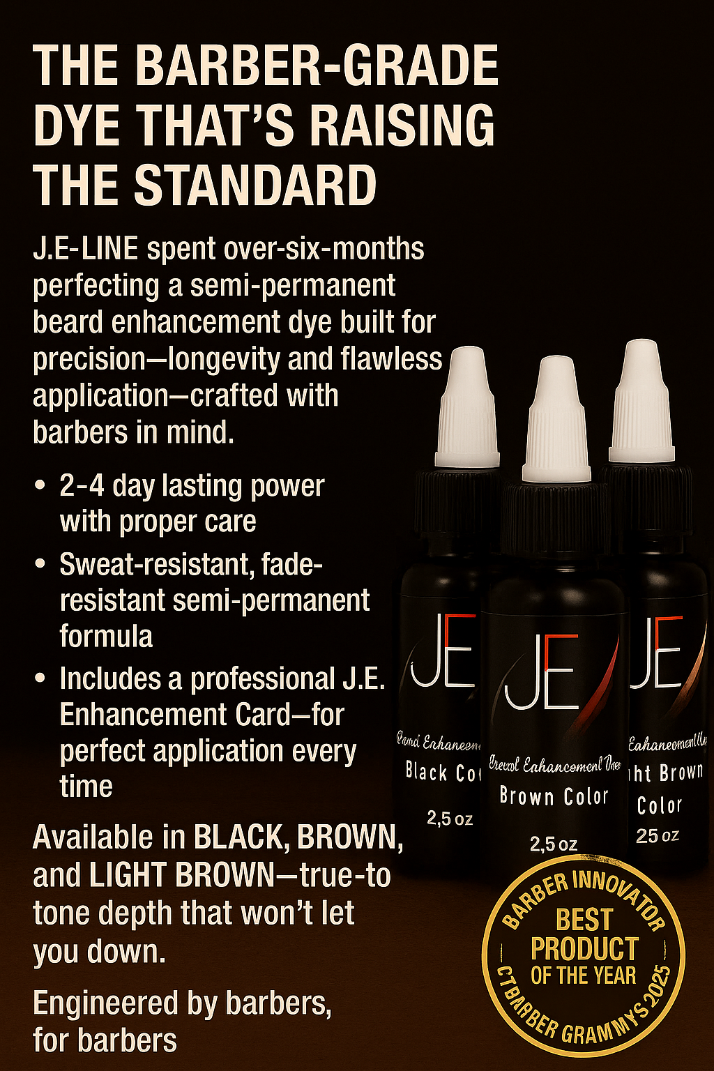 Semi-Permanent Beard Enhancement dye 2.5 OZ